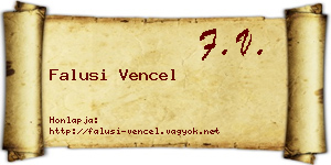 Falusi Vencel névjegykártya